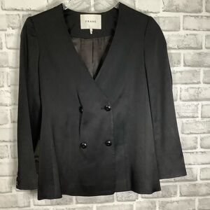 Frame Black Lined Blazer Size 0 (0200)